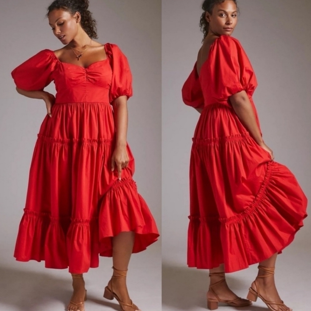 Anthropologie ATSU | Off-The-Shoulder Poplin Midi Dress